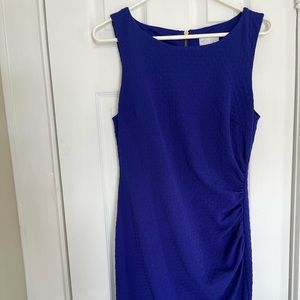 Textured royal blue size 10 midi dress